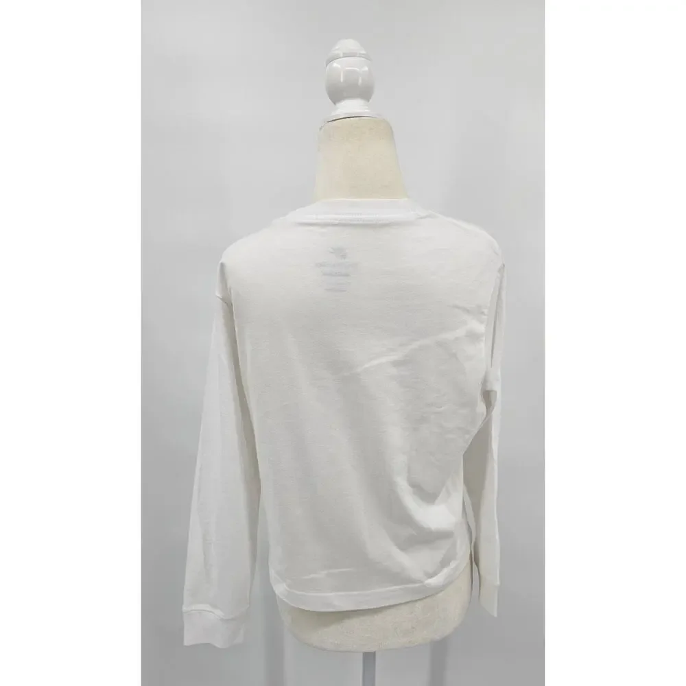 Nike Essential Tee Girl's M White Loose Fit Long Sleeve Shirt NWT